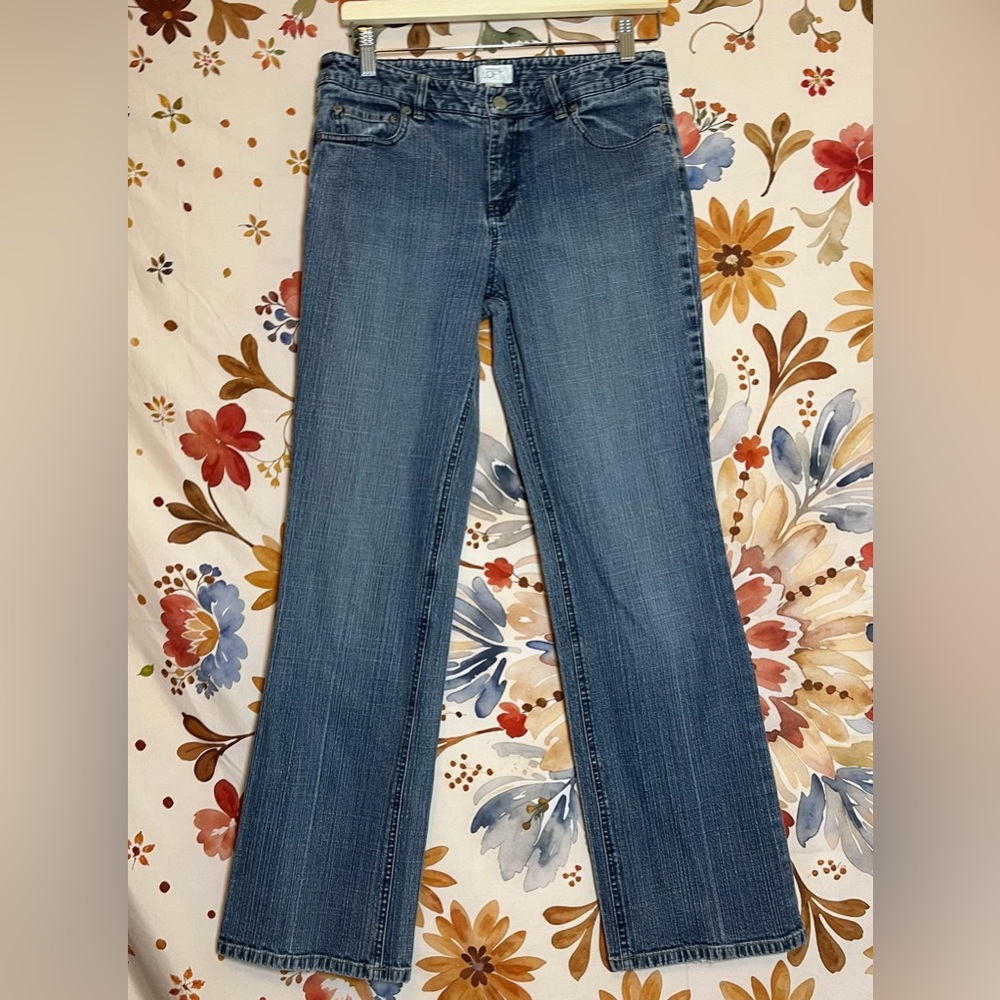 Y2K Ann Taylor LOFT 6 Faded Straight Leg Spring Casual Preppy Jeans Mid Rise